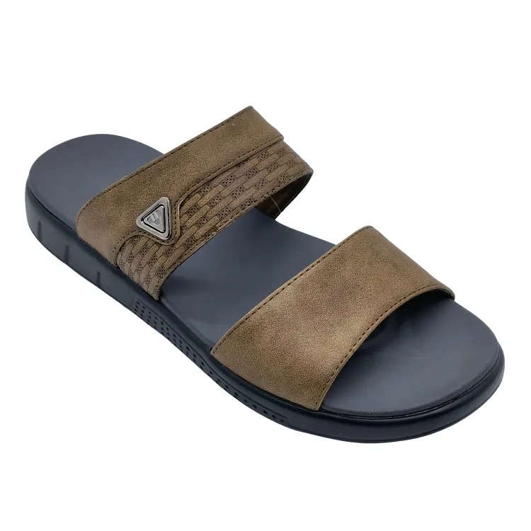 Arabic Style Men Breathable Beach Shoes Cool Slippers Leather Sandals for Men